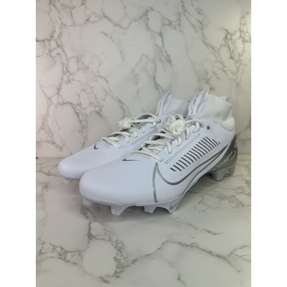 Nike Vapor Edge Pro 360 2 White Silver Football Cleats DA5456-102 Men's Size 12 - Picture 1 of 5